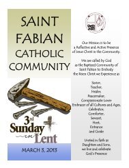 march 3, 2013 - Saint Fabian Catholic Church