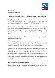 Press Release - Quantum Mutual Fund