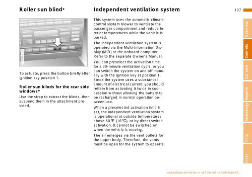 Owner's Manual for the vehicle. With a quick reference ... - E38.org