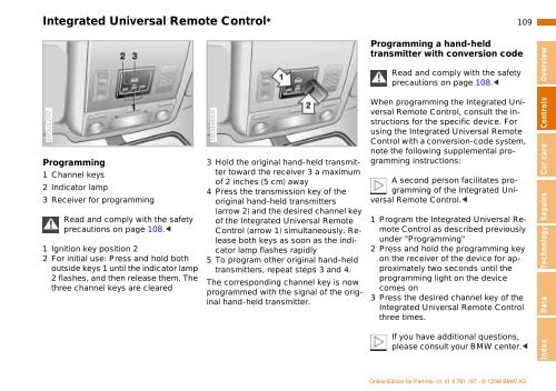 Owner's Manual for the vehicle. With a quick reference ... - E38.org