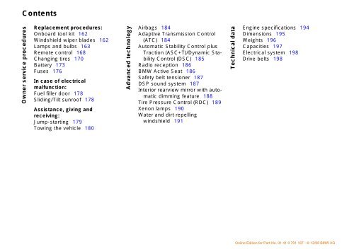 Owner's Manual for the vehicle. With a quick reference ... - E38.org