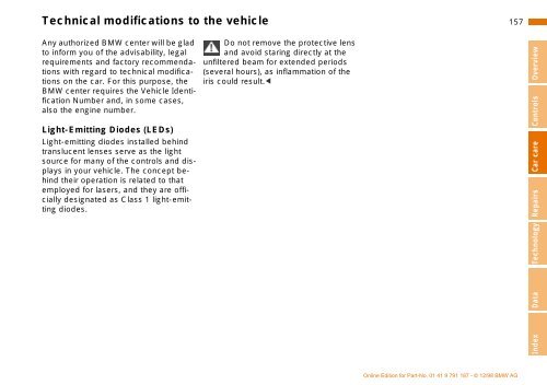 Owner's Manual for the vehicle. With a quick reference ... - E38.org