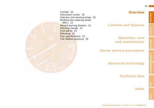 Owner's Manual for the vehicle. With a quick reference ... - E38.org