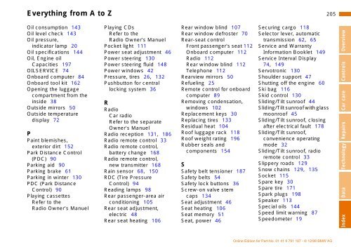 Owner's Manual for the vehicle. With a quick reference ... - E38.org