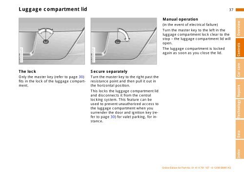 Owner's Manual for the vehicle. With a quick reference ... - E38.org