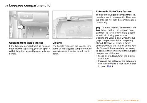 Owner's Manual for the vehicle. With a quick reference ... - E38.org