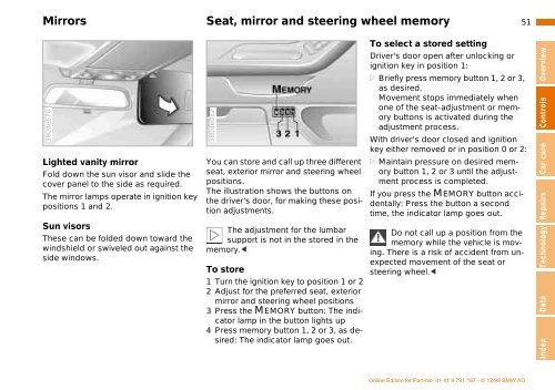 Owner's Manual for the vehicle. With a quick reference ... - E38.org