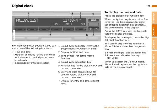 Owner's Manual for the vehicle. With a quick reference ... - E38.org