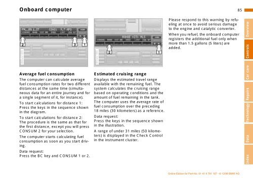 Owner's Manual for the vehicle. With a quick reference ... - E38.org