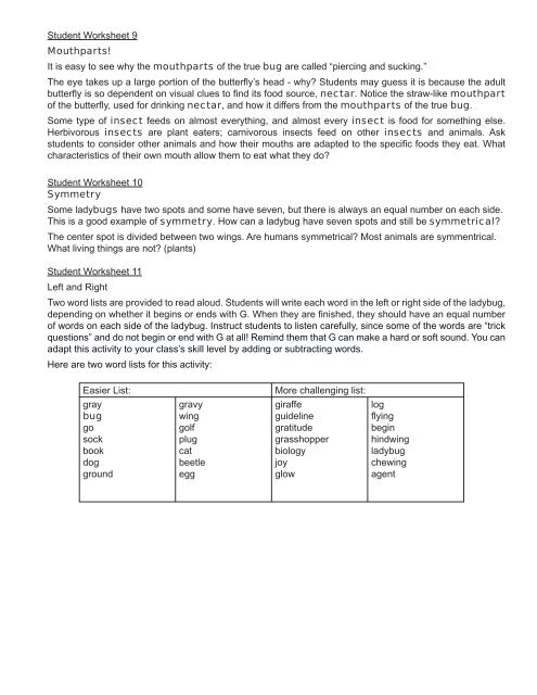 Insect Anatomy - Agriculture in the Classroom