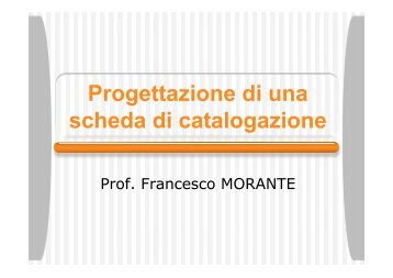 catalogazione 3 - Corso di Storia dell'Arte