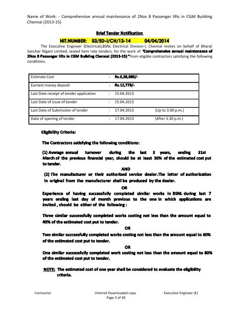 details - Chennai Telephones - BSNL