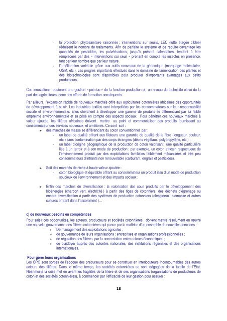 Note d'avancement du Projet - Fondation FARM