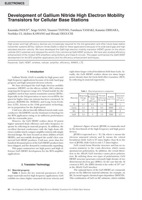Development of Gallium Nitride High Electron Mobility Transistors ...