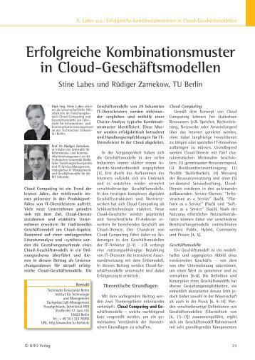 "Erfolgreiche Kombinationsmuster in Cloud-GeschÃ¤ftsmodellen" (PDF