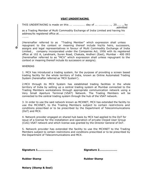 Validation Checklist for Application of New VSAT Equipment - MCX