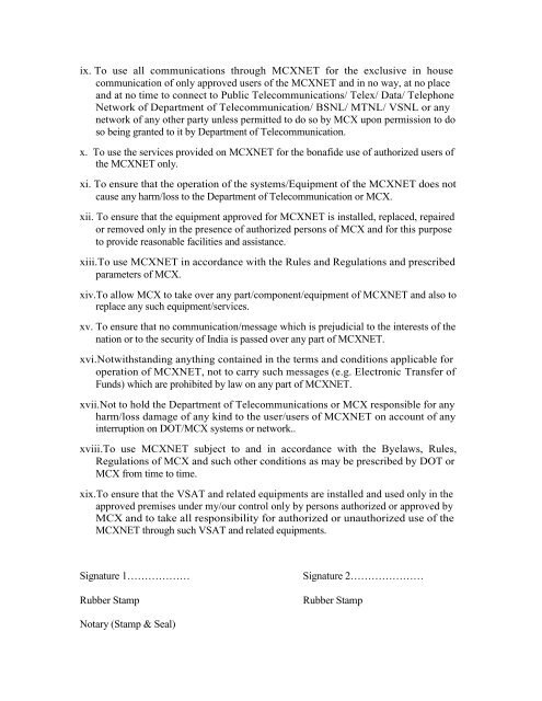 Validation Checklist for Application of New VSAT Equipment - MCX