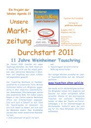 Ein Projekt der lokalen Agenda 21 - Tauschring Weinheim