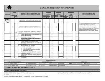 tabla grupo administración educativa - Sena