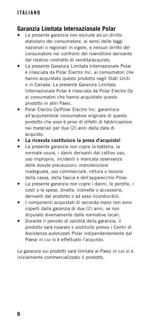 Polar G1 GPS Sensor Manuale d'uso