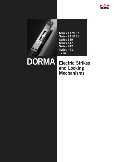 DORMA Electric Strikes and Locking Mechanisms - Solar Danmark ...