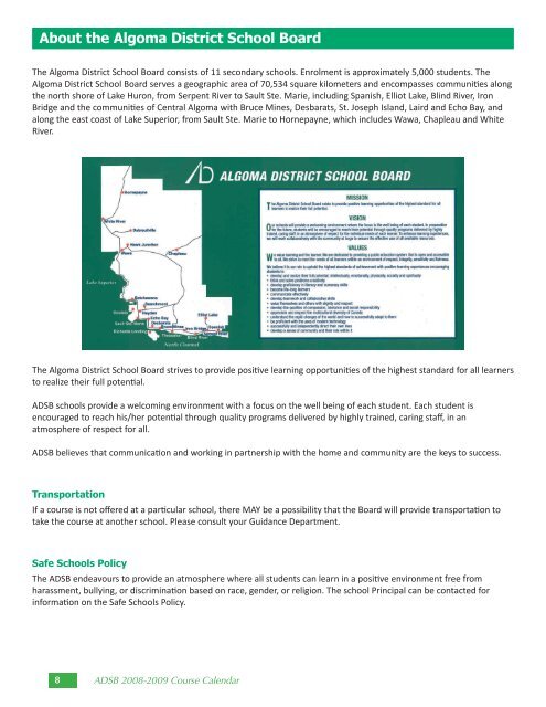 2008 09 Calendar.indd - Algoma District School Board