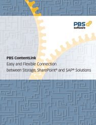 Easy and Flexible Connection between Storage ... - PBS Software