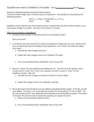 Worksheet: Le Chatelier's Principle Name______________