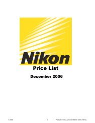 UK Price List Dec 06 - Nikon UK