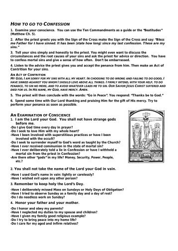 Examination of Conscience for Adults (printable)