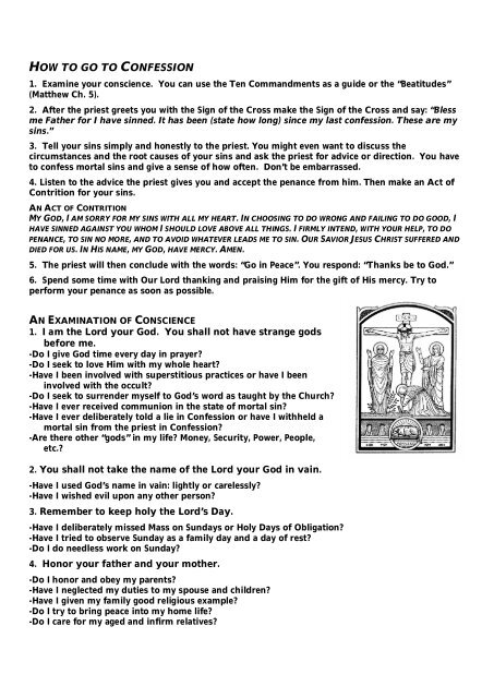 Examination of Conscience for Adults (printable)
