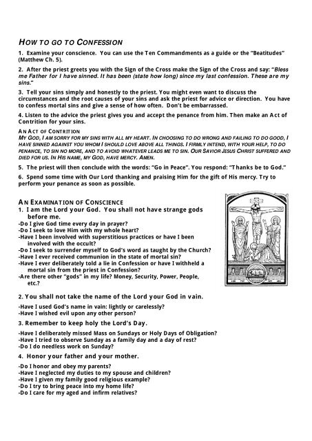 Examination of Conscience for Adults (printable)