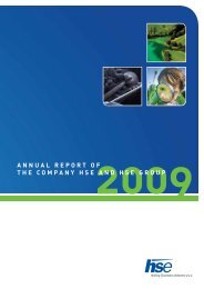 ANNUAL REPORT OF THE COMPANY HSE AND HSE GROUP