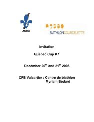 Invitation Quebec Cup # 1 December 20 and 21 ... - Biathlon Canada