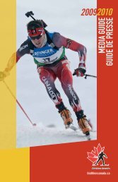 MEDIA GUIDE GUIDE DE PRESSE - Biathlon Canada