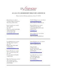 2011-2012 sva membership directory addendum - St. Louis Symphony