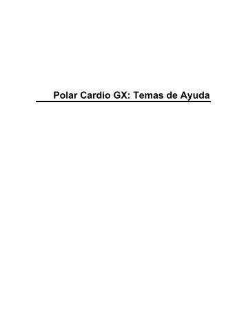 Polar Cardio GX: Temas de Ayuda Manual del Usuario