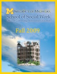 Fall 2009 - University of Michigan School of Social Work