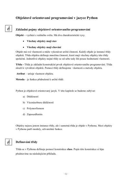 Objektově orientované programování v jazyce Python - eAMOS
