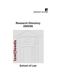 Research Directory 2005/06 - School of Law - University of Leeds