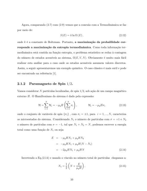 Introdução à Mecânica Estatística Quântica: Estudos sobre o ...