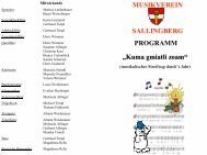 MUSIKVEREIN SALLINGBERG PROGRAMM âKuma gmiatli zoamâ