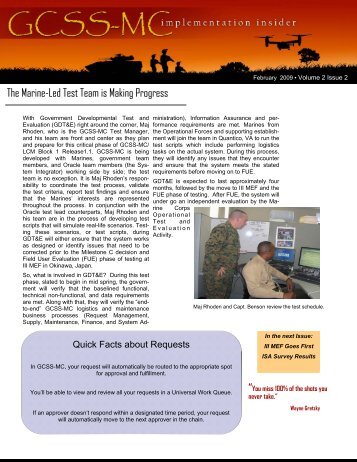 February 2009 (PDF) - Marine Corps Systems Command