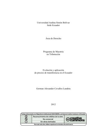 Universidad Andina Simón Bolívar Sede Ecuador Área de Derecho ...
