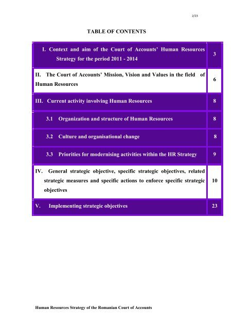 Human resources strategy - Curtea de Conturi