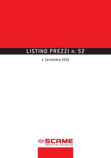 LISTINO PREZZI N. 52 RAPIDA CONSULTAZIONE 1 Settembre 2012