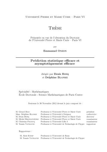 Thèse - Laboratoire de Statistique Théorique et Appliquée ...