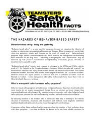 The Hazards of Behavior Based Safety - International Brotherhood ...