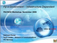 Fiji e-Government – Infrastructure Dependant - PacNOG