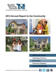 I n 2012, we invested - Boulder Housing Partners